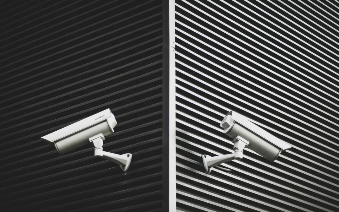 Two CCTV cameras pointing opposite ways